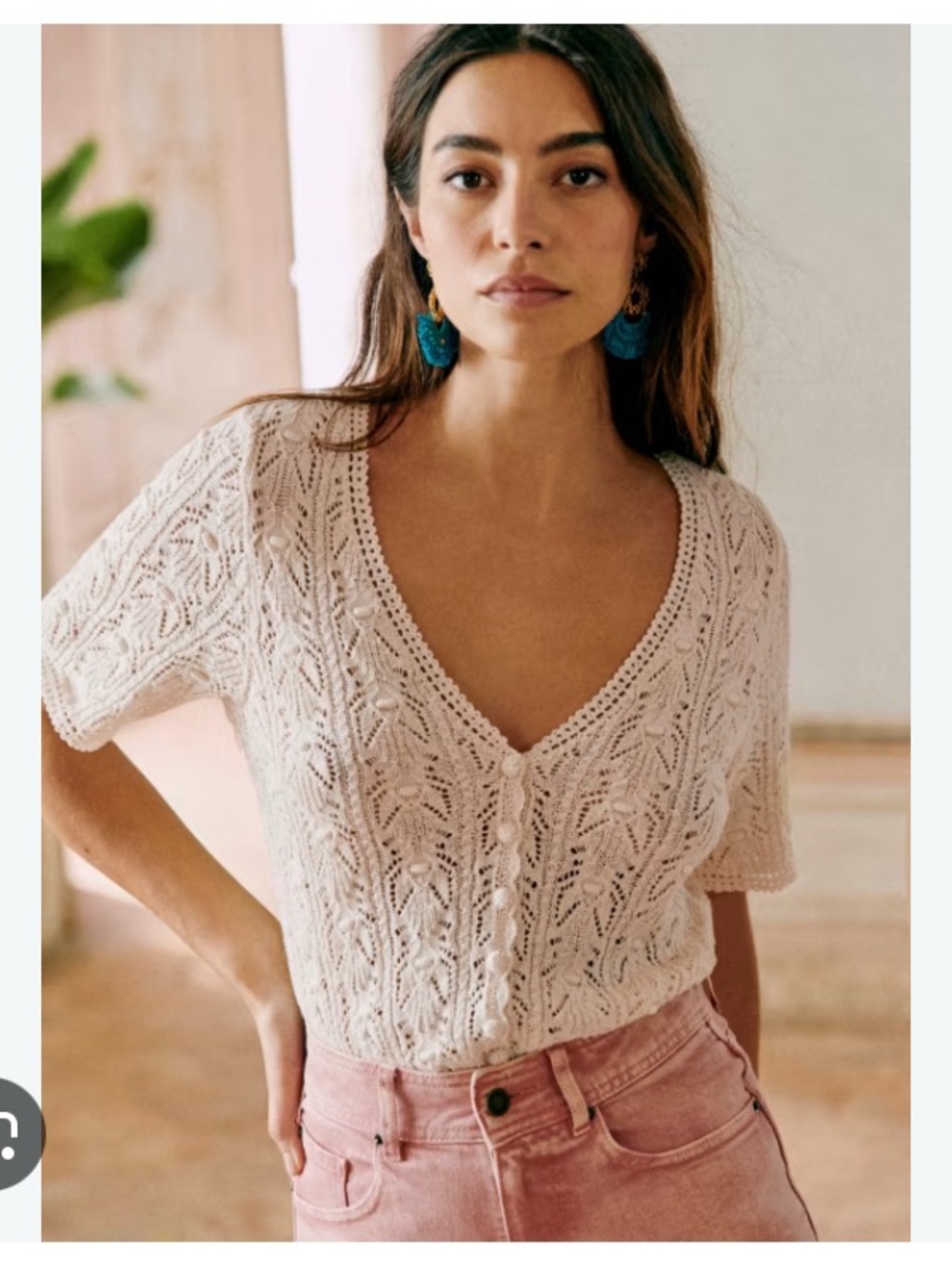 Sézane Beige Pull Cybele Top